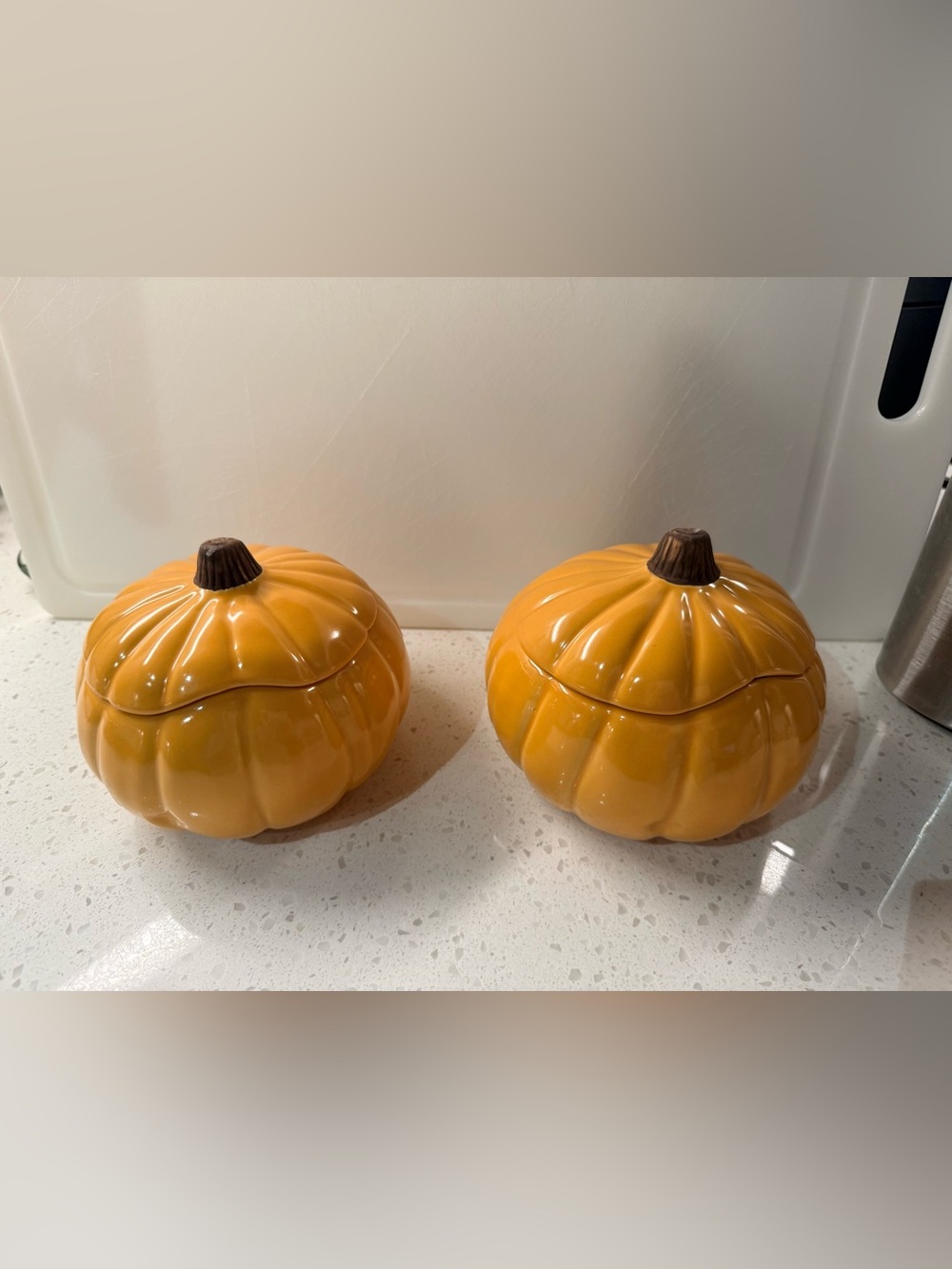 Williams Sonoma Harvest Pumpkin Ceramic Soup Tureen (Set of 2)